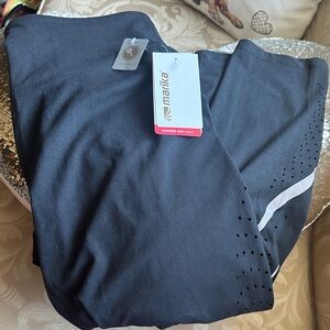 Marika Black Leggings with Perforated Design